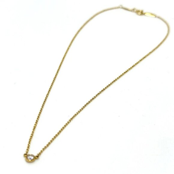 TIFFANY&Co. K18YG 1P Diamond By the Yard Elsa Peretti Accessory Jewelry Necklace - Picture 1 of 9
